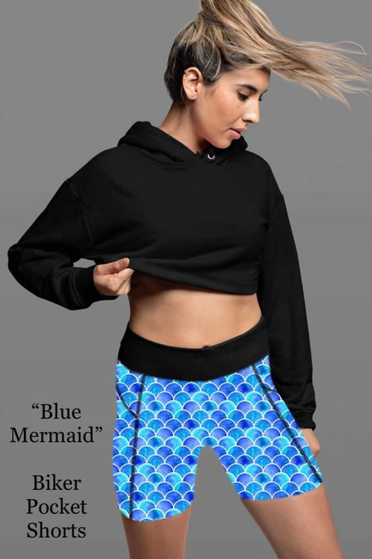 Biker Shorts - Blue Mermaid