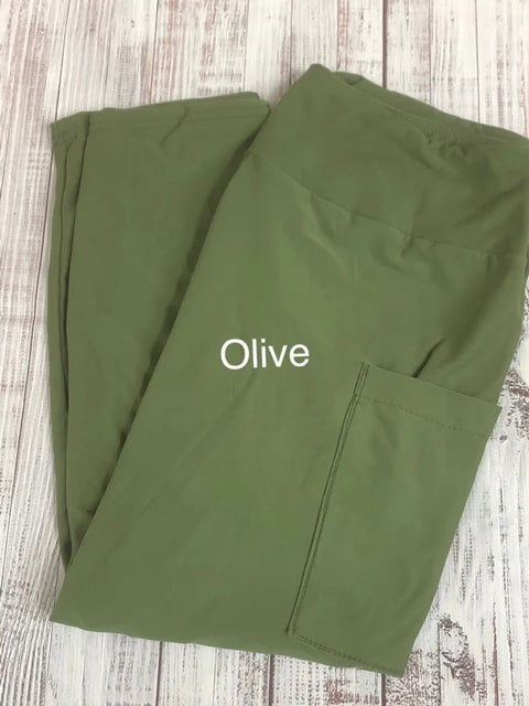 Olive capris with pockets