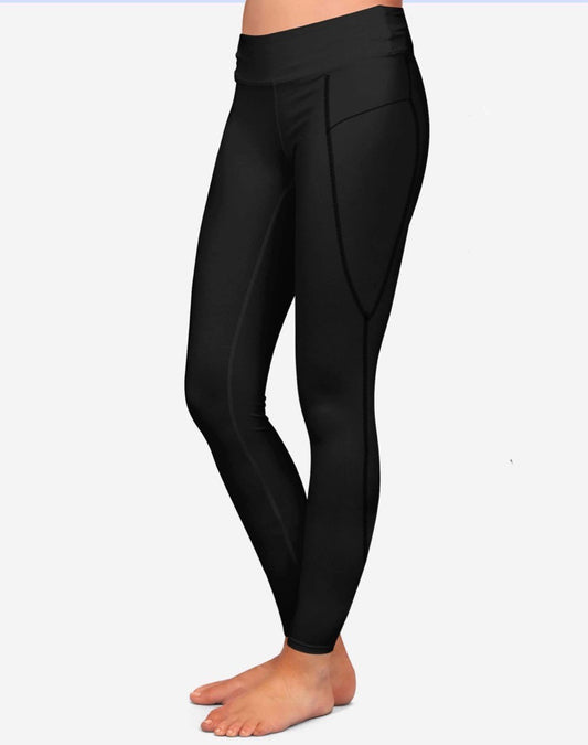 Solid black sports pocket leggings